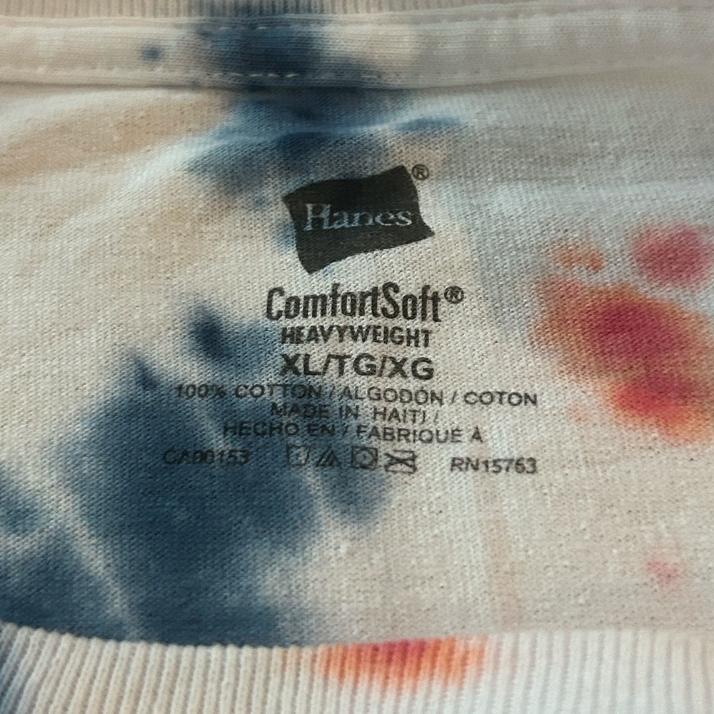 Tie Dye T-Shirt Red White Blue Patriotic Tee Silver “Born to Sparkle” Artisan XL - Picture 6 of 8